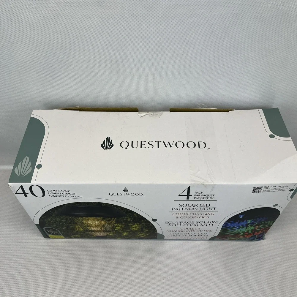 Solar LED Pathway Lights Questwood Color Changing Lights-4 Pack NOB